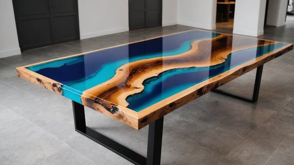 Découvrez la table résine époxy | table rivière de royal bois.